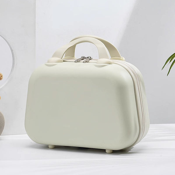 Handheld Makeup Organizer - Compact and Portable Cosmetic Storage Case - White
