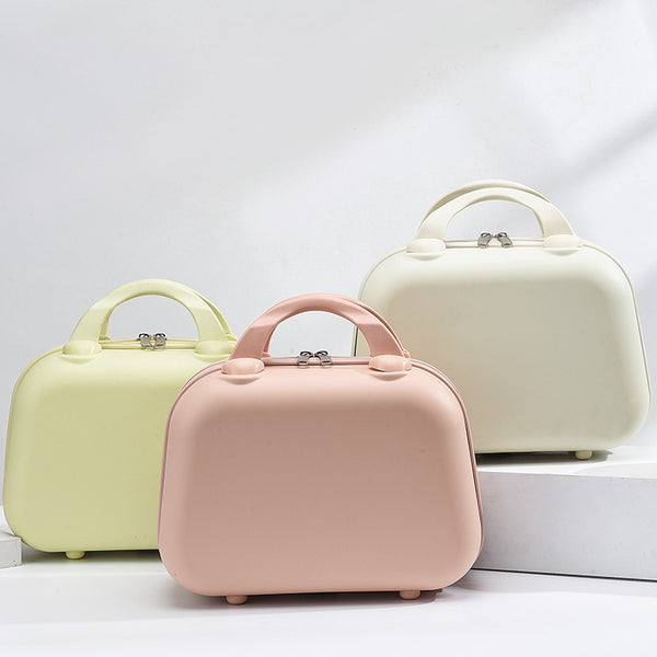 Handheld Makeup Organizer - Compact and Portable Cosmetic Storage Case - White