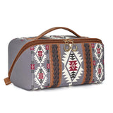 Boho Travel Cosmetic Bag - Large Waterproof - Purple