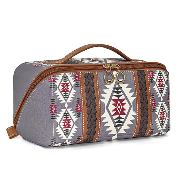 Boho Travel Cosmetic Bag - Large Waterproof - Purple