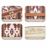 Boho Travel Cosmetic Bag - Large Waterproof - Purple
