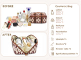 Boho Travel Cosmetic Bag - Large Waterproof - Black
