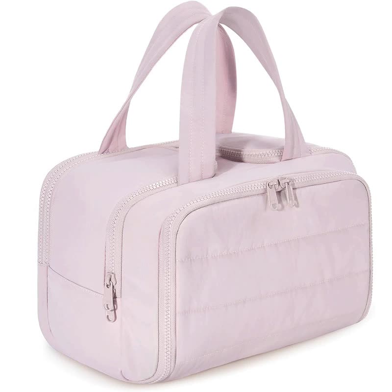 Waterproof Travel Toiletry Cosmetic Duffle Bag - Lightweight Multi-Pocket - Pink