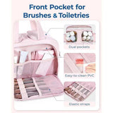 Waterproof Travel Toiletry Cosmetic Duffle Bag - Lightweight Multi-Pocket - Pink
