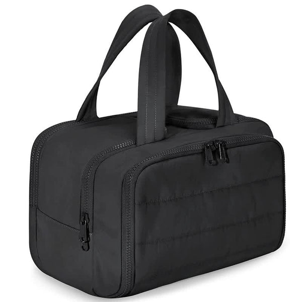 Waterproof Travel Toiletry Cosmetic Duffle Bag - Lightweight Multi-Pocket - Black