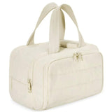 Waterproof Travel Toiletry Cosmetic Duffle Bag - Lightweight Multi-Pocket - Beige