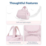 Waterproof Travel Toiletry Cosmetic Duffle Bag - Lightweight Multi-Pocket - Beige