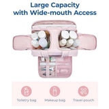 Waterproof Travel Toiletry Cosmetic Duffle Bag - Lightweight Multi-Pocket - Beige