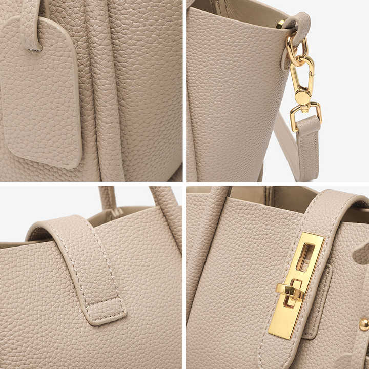 Black Genuine Leather Womens Handbag - Top Handle and Crossbody Strap