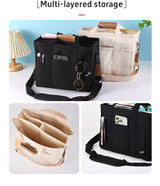 Large Capacity Multi-Compartment Tote Bag - White