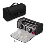 Portable PU Storage Bag for Hair Curlers, Hair Dryers, and Styling Tools - Black