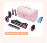 Portable PU Storage Bag for Hair Curlers, Hair Dryers, and Styling Tools - Black