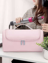 Portable PU Storage Bag for Hair Curlers, Hair Dryers, and Styling Tools - Black