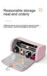 Portable PU Storage Bag for Hair Curlers, Hair Dryers, and Styling Tools - Black