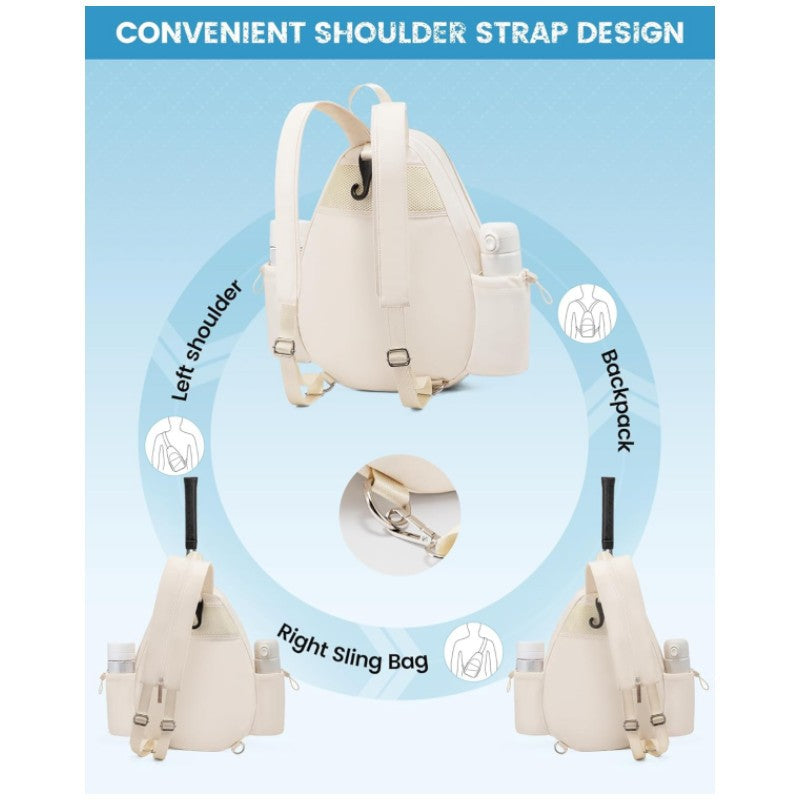 Off White Lightweight Waterproof Tennis Racket Backpack