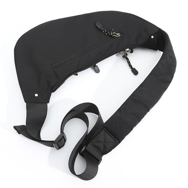 Mens Vintage Chest Bag - Multi-functional Waterproof Crossbody Sling Bag- Black/Grey