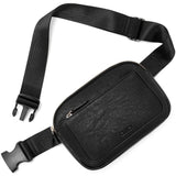 Black Adjustable Waterproof PU Leather Waist / Crossbody Bag Unisex