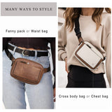 Black Adjustable Waterproof PU Leather Waist / Crossbody Bag Unisex