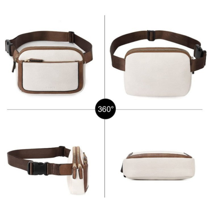 Brown Adjustable Waterproof PU Leather Waist / Crosbody Bag Unisex