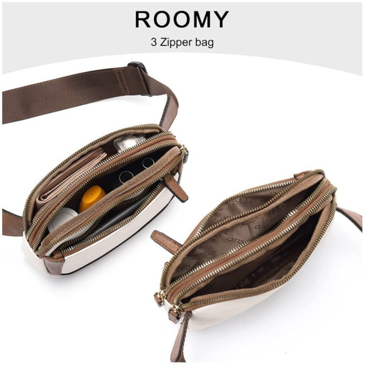 Brown Adjustable Waterproof PU Leather Waist / Crosbody Bag Unisex