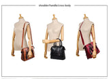 Red 4-Piece Women's PU Leather Tote Bag Set - Vintage Handbag, Shoulder Bag, Clutch, and Card Holder