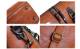 Red 4-Piece Women's PU Leather Tote Bag Set - Vintage Handbag, Shoulder Bag, Clutch, and Card Holder