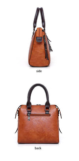 Red 4-Piece Women's PU Leather Tote Bag Set - Vintage Handbag, Shoulder Bag, Clutch, and Card Holder