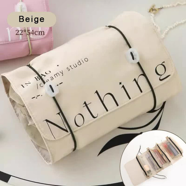 Portable 4-in-1 Cosmetic and Toiletry Storage Bag - Beige