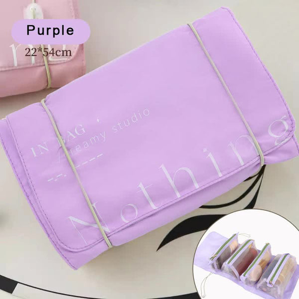 Portable 4-in-1 Cosmetic and Toiletry Bag - Purple