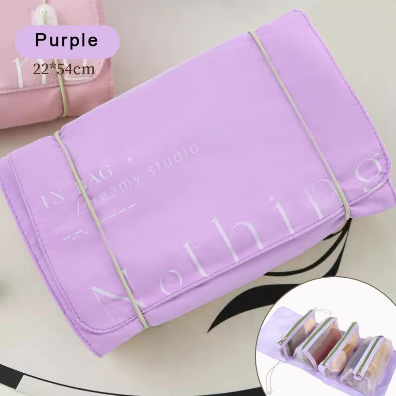 Portable 4-in-1 Cosmetic and Toiletry Bag - Purple