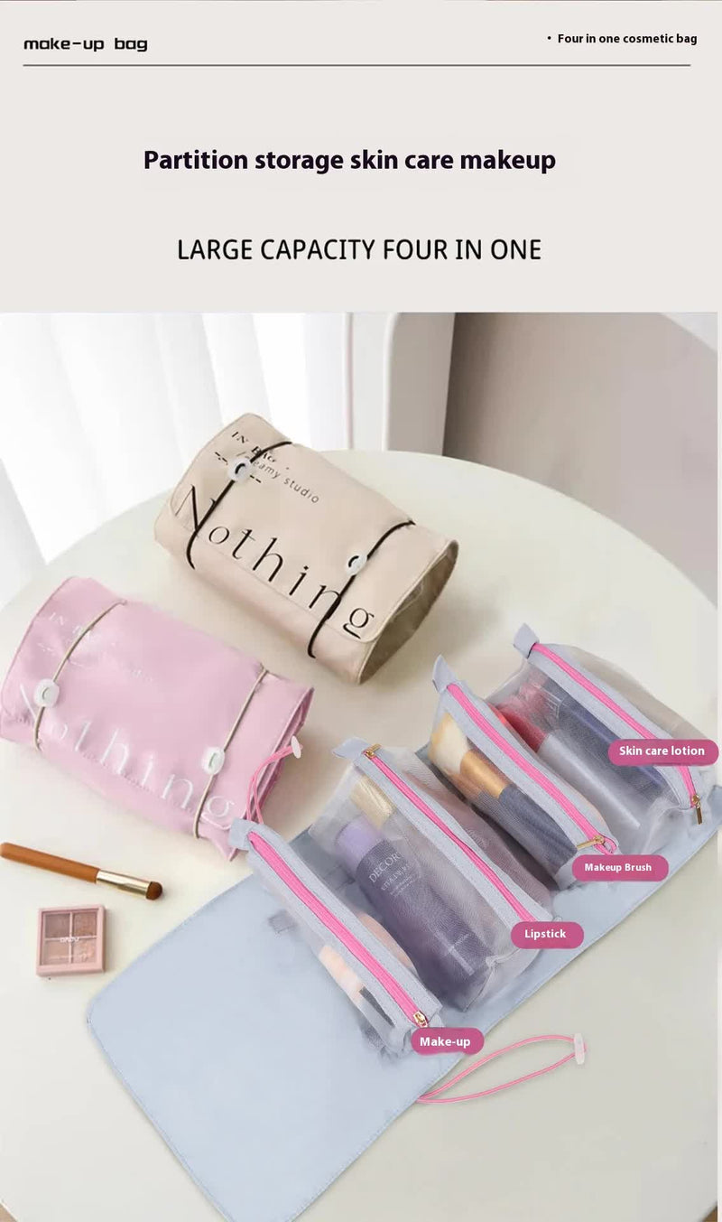 Portable 4-in-1 Cosmetic and Toiletry Bag - Purple