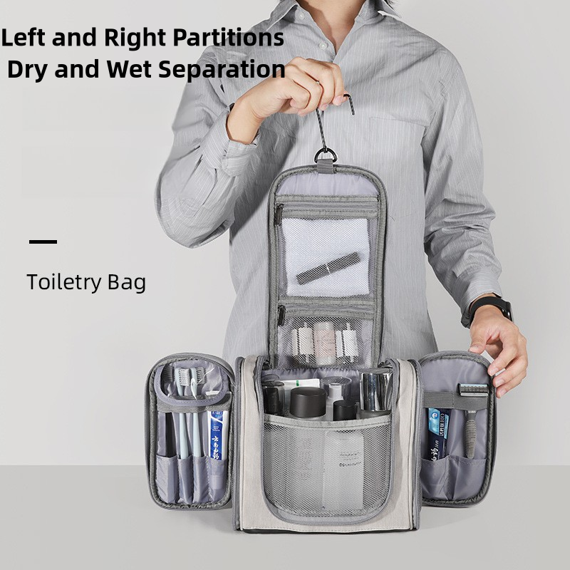 Pink Large Capacity Travel Toiletry Bag with Dry-Wet Separation