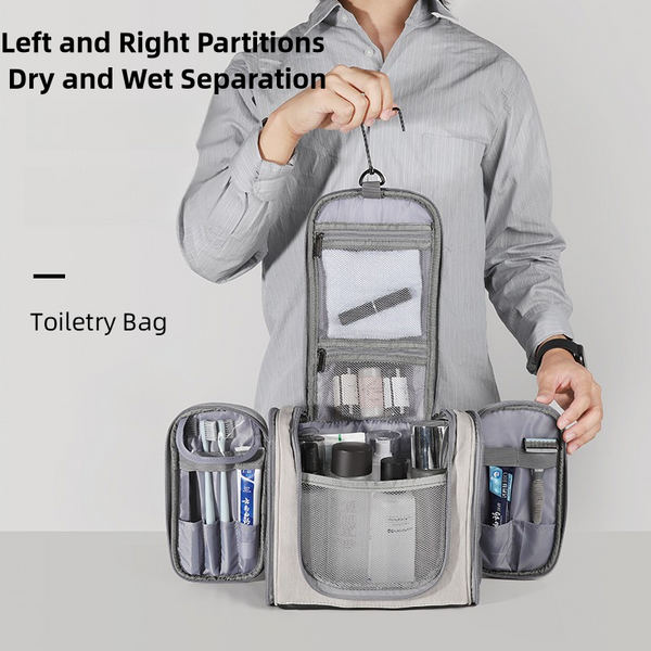 Blue Large Capacity Travel Toiletry Bag with Dry-Wet Separation
