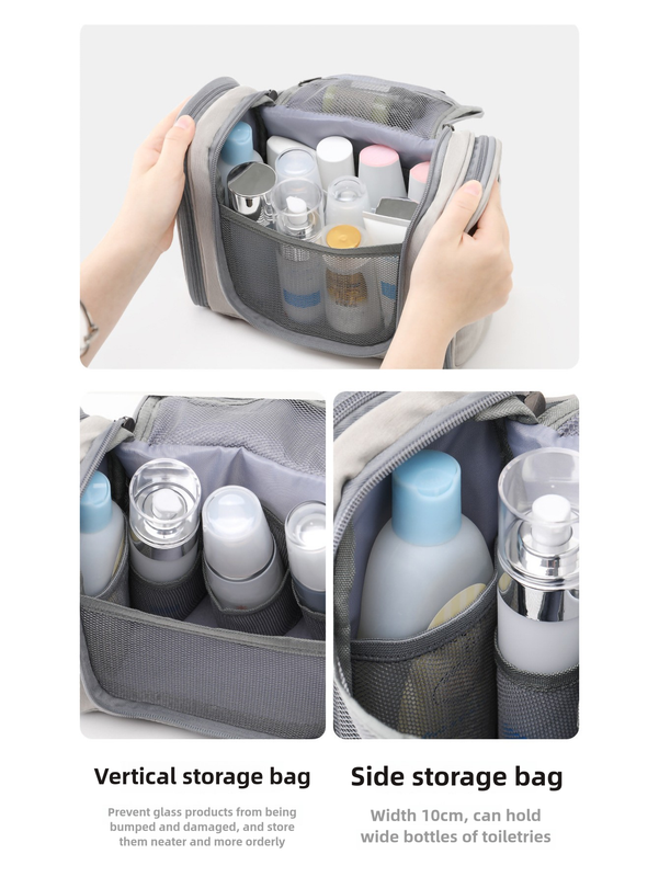 Blue Large Capacity Travel Toiletry Bag with Dry-Wet Separation