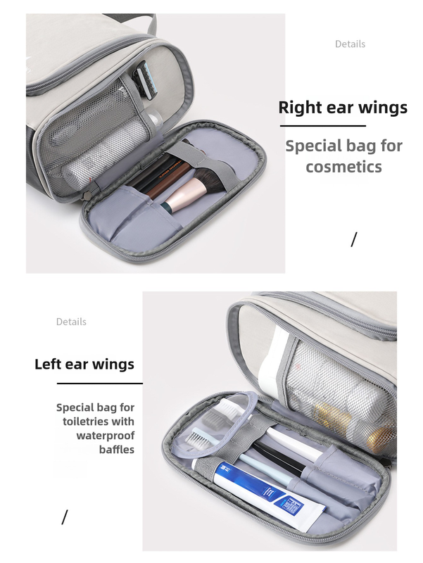 Blue Large Capacity Travel Toiletry Bag with Dry-Wet Separation