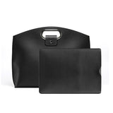 Black Elegant PU Leather Laptop Handbag & Sleeve