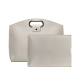 Off White Elegant PU Leather Laptop Handbag & Sleeve