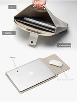 Off White Elegant PU Leather Laptop Handbag & Sleeve