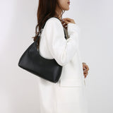 Black PU Leather Shoulder Bag - Underarm Hobo Bag with Adjustable Strap