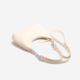 Black PU Leather Shoulder Bag - Underarm Hobo Bag with Adjustable Strap