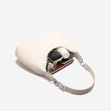 Black PU Leather Shoulder Bag - Underarm Hobo Bag with Adjustable Strap