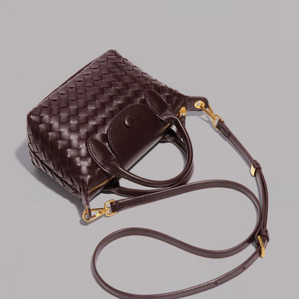 Grape Purple Woven Shoulder Bag - Stylish Dumpling Bag