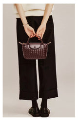 Grape Purple Woven Shoulder Bag - Stylish Dumpling Bag