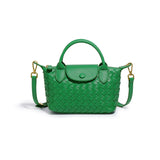 Green Woven Shoulder Bag - Stylish Dumpling Bag