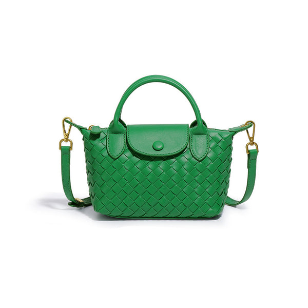 Green Woven Shoulder Bag - Stylish Dumpling Bag