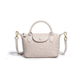Beige Woven Shoulder Bag - Stylish Dumpling Bag