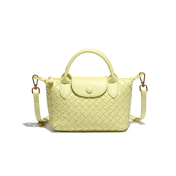 Jelly Yellow Woven Shoulder Bag - Stylish Dumpling Bag