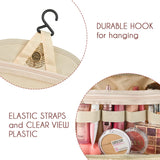 Stylish Travel Makeup Organizer Bag with Hanging Hook - Waterproof & Spacious Design - Pink