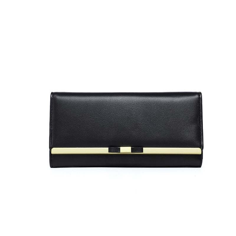 Elegant Women's Long Wallet - Black