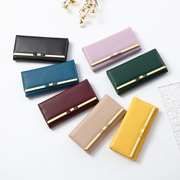 Elegant Women's Long Wallet - Black